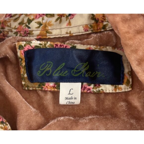 Blue Rain Womens Velvet Long Sleeve Button-Up Shirt Women's size Large - Picture 2 of 5